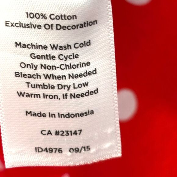 Talbots L red orange & white polka dot cotton button up collared shirt - Picture 10 of 11